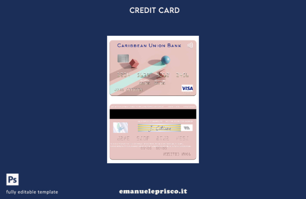 stile verificato Modello di carta visto Antigua e Barbuda Caribbean Union Bank